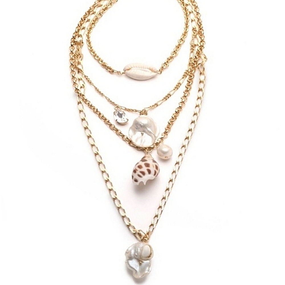 Free People Dannijo Shell Multi-Layer Necklace - Picture 1 of 3